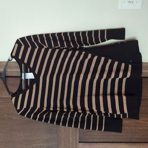 Chico's - Stripe Asymmetrical Tunic Sweater - Medium